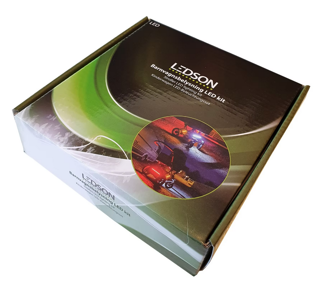 Ensemble d'éclairage pour poussette Ledson complet avec bandes Flexistrips et câble adaptateur USB