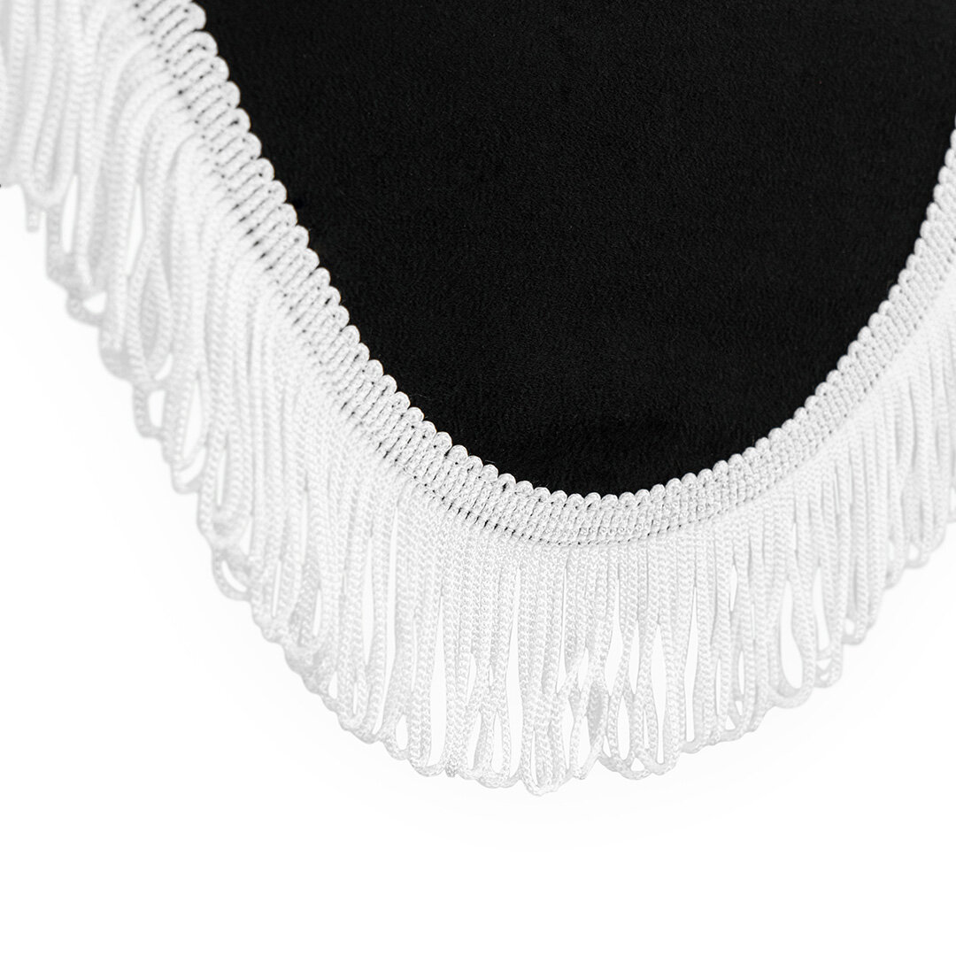 ENSEMBLE DE BASE RIDEAU LATÉRAL, RUBAN POUR FENÊTRE AVANT ET RIDEAU À 3 BURVEFRANGES NOIRES ET BLANCHES