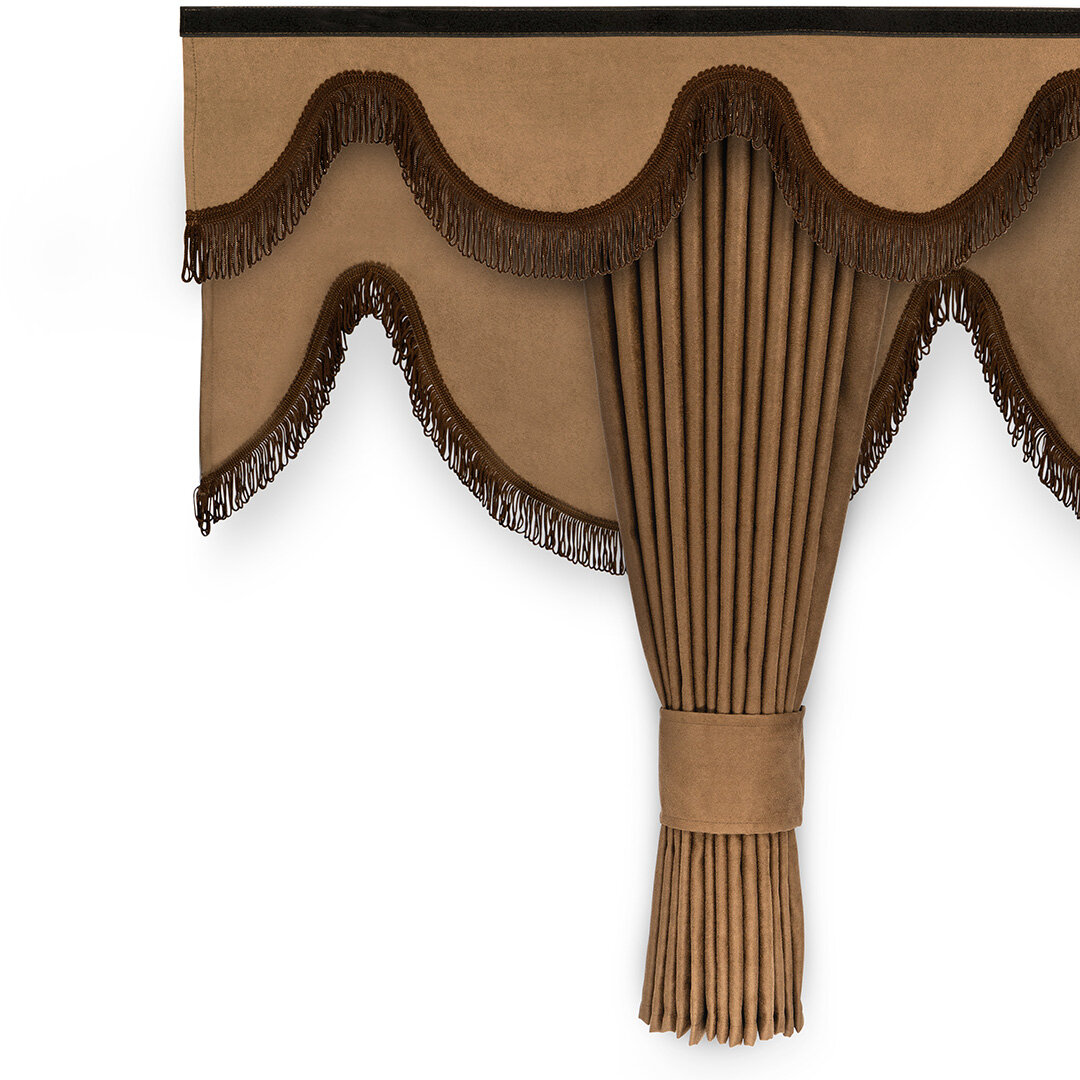 Set di tende Aspetto Alcantara Set di tende laterali Fascia anteriore 3 tende ad arco 90x225x185 cm