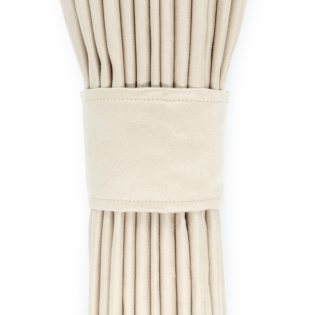 Ensemble basique rideau latéral, bande de fenêtre et rideau 3 arceaux – franges crème et beige