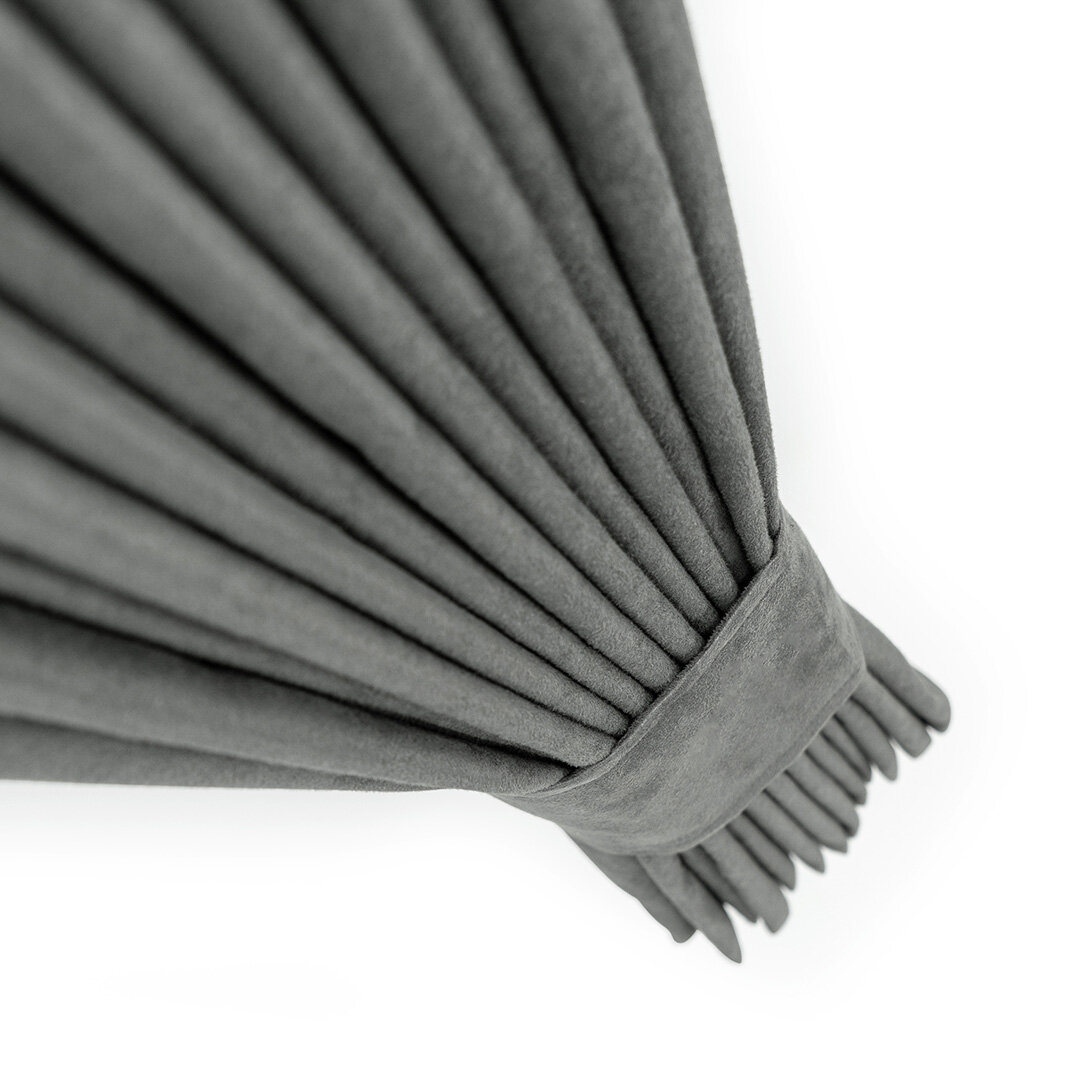 Set di tende Alcantara-Look Set di tende laterali con cinghie di sospensione e fascia per parabrezza con frange 90x225 cm