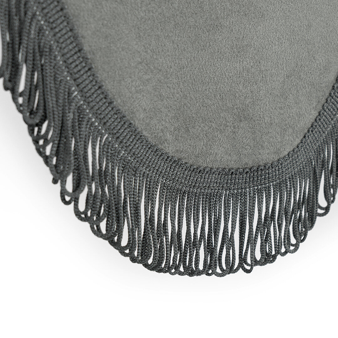 Set di tende Alcantara-Look Set di tende laterali con cinghie di sospensione e fascia per parabrezza con frange 90x225 cm
