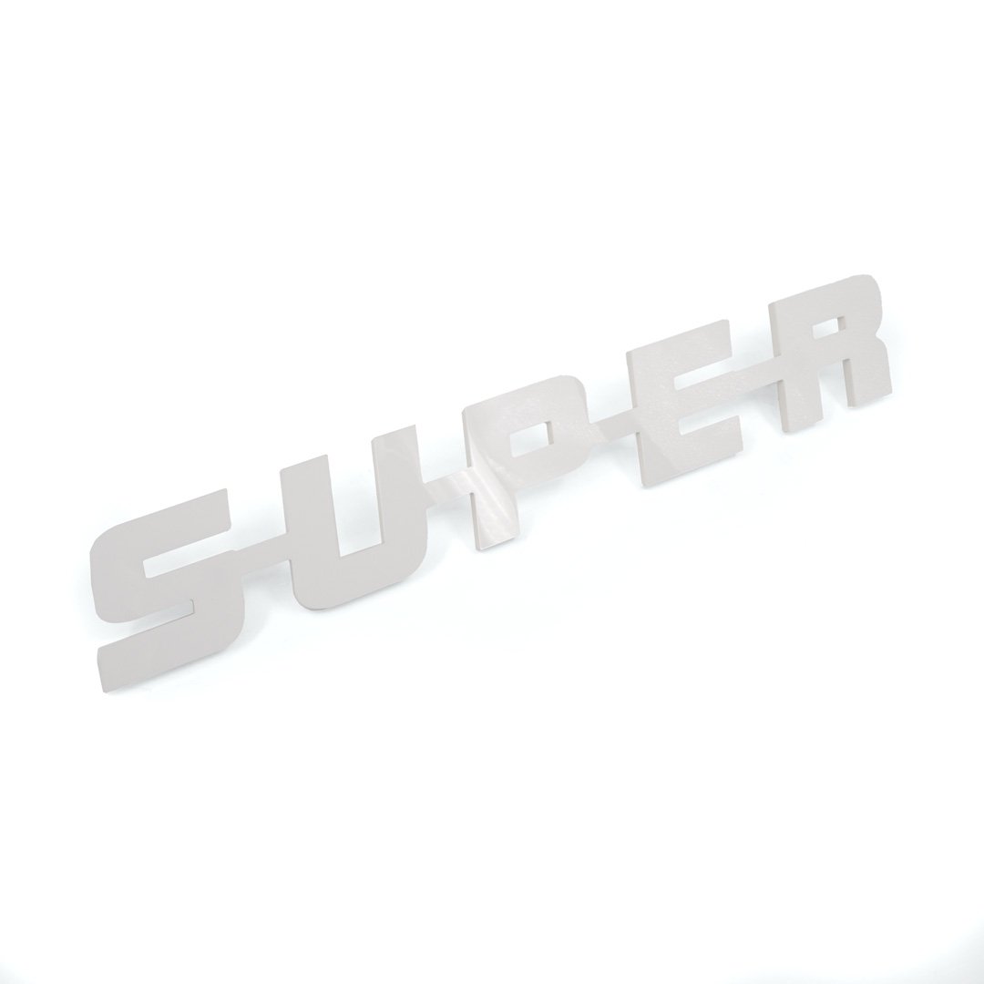 Super Emblème Brillant 45x7cm 8mm Plastique Dur Avec Matériaux de Montage