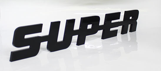 Super Emblem Brillant Haut 45x6 cm 8mm Plastique Dur