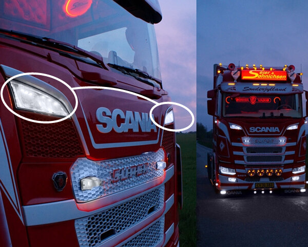 Lumière de position LED blanche 24V en ligne pour projecteur de calandre adaptée pour Scania R/S NextGen