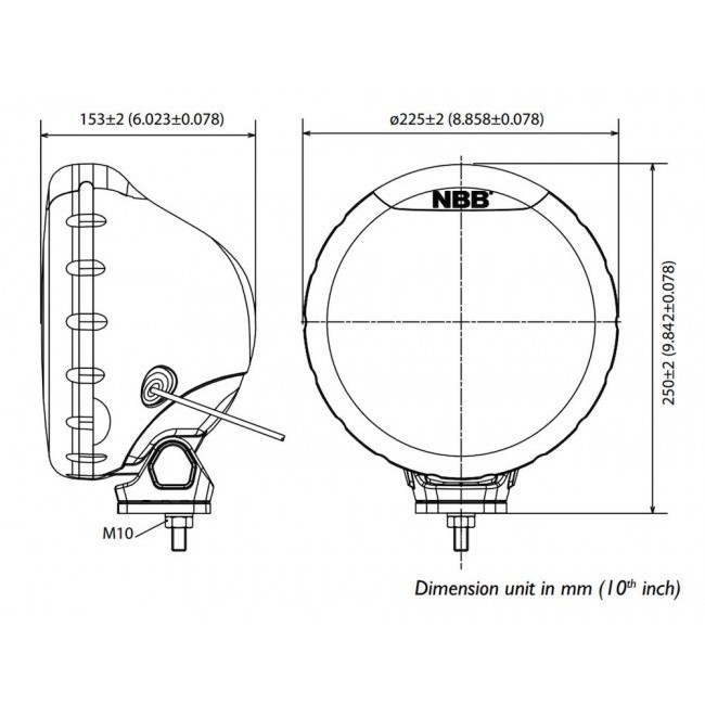 Lampe LED Ledson Xtreme Focus avec projecteur NBB Alpha 225 9-32V 6000K 2250 Lumen