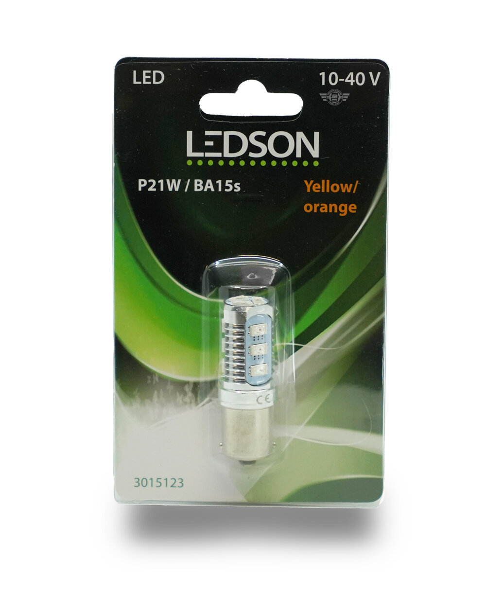 Lampe LED Ledson Orange 12 LEDs BA15S P21W 10-40V 51mm 18mm