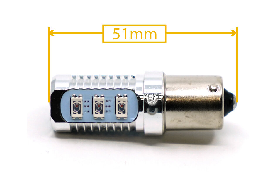 Ledson Led Lamp Oranje Ba15s P21w 12smd 10-40v
