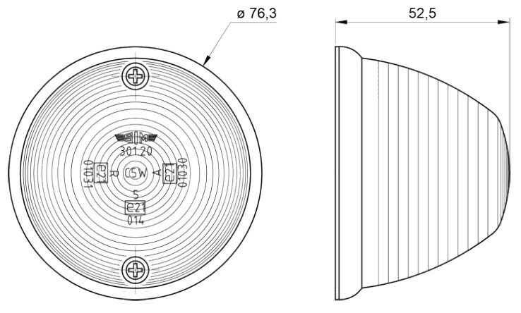 Lampada di segnalazione 36mm C5W Festoon Portalampada