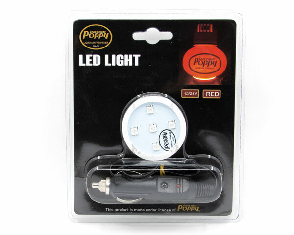 Éclairage Poppy LED Rouge 12-24V Avec Prise Allume-Cigare Câble 1 Mètre