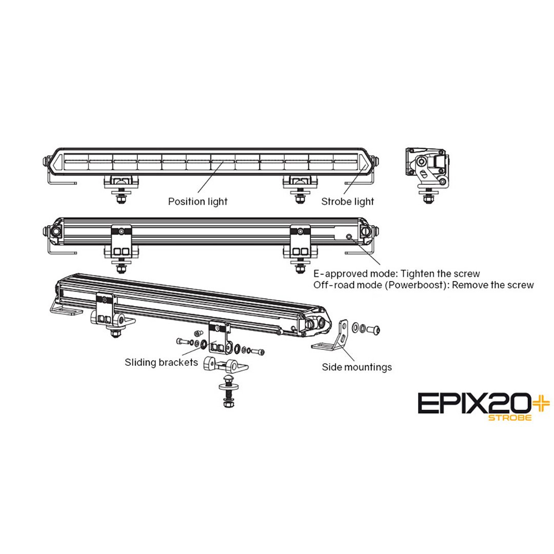 Ledson Barre LED Stroboscopique Epix20+ 20 Pouces 180W Powerboost