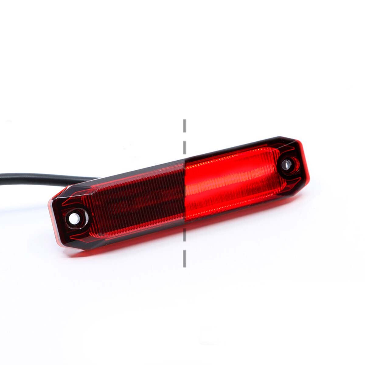 Ledson Optoline M Feu de Position Marqueur Latéral 6 LEDs Lumière à Fibre Optique IP67 9-32V ECE R148 100x24x12mm Câble 2m