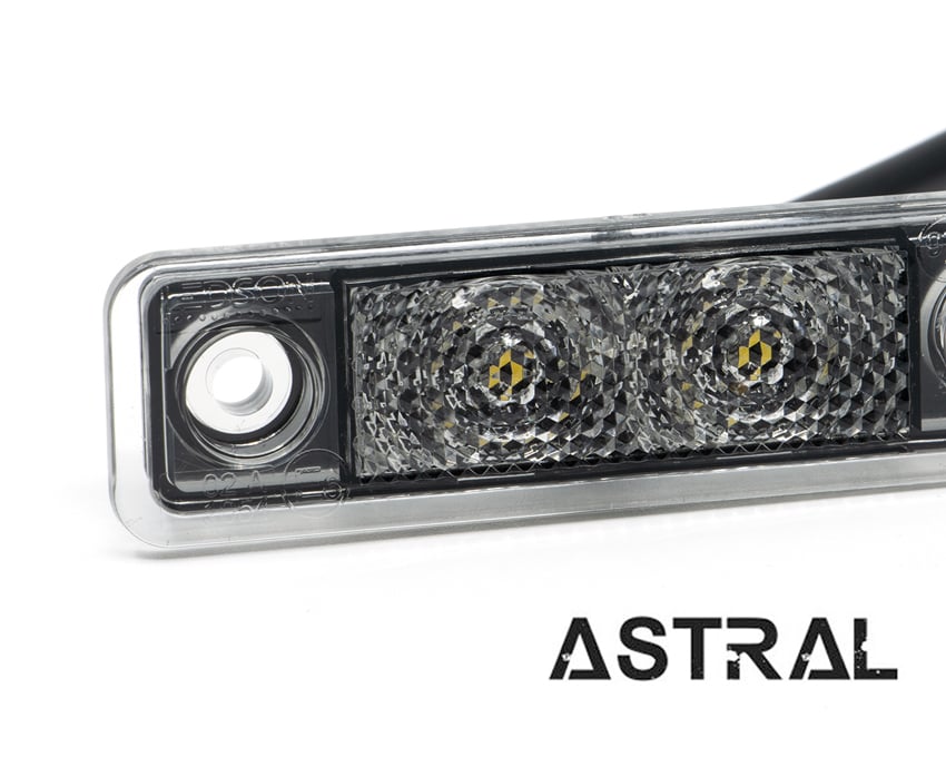 Ledson Astral Luce di Posizione Laterale Easy Fit Vetro Fumè 79x22,2x6,5 mm IP67 12V/24V