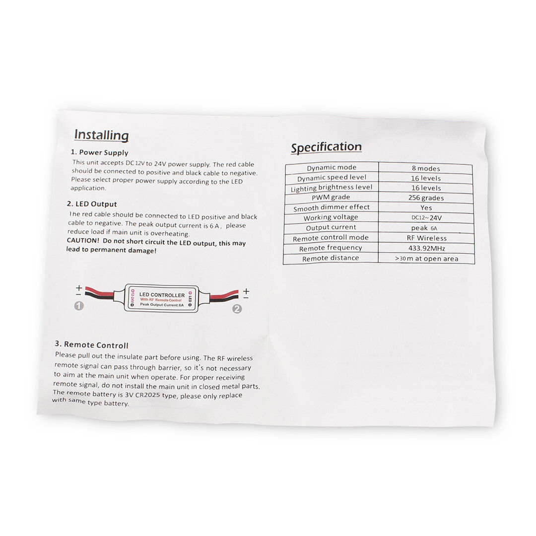 Ledson Dimmer Sottile Telecomando Senza Fili Per LED 12-24V