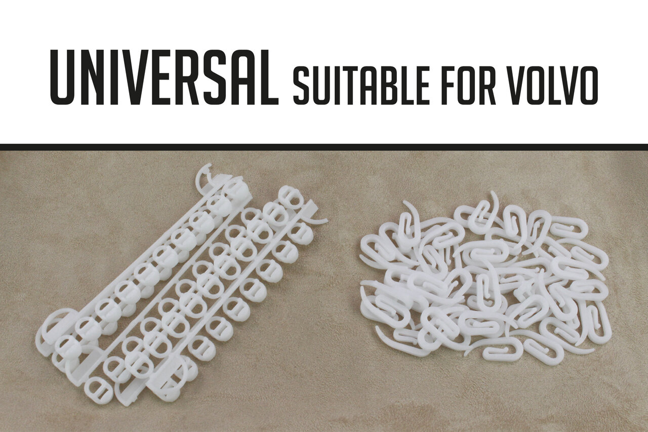 ENSEMBLE UNIVERSEL DE CROCHETS ET COULISSES 50 PIÈCES ADAPTÉ POUR VOLVO