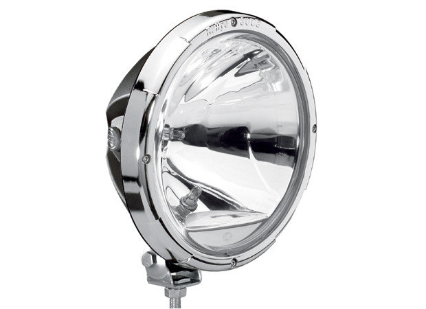 Hella Projecteur Verre Clair Corps Chromé Anneau Gris 12/24 Volt ø 222mm
