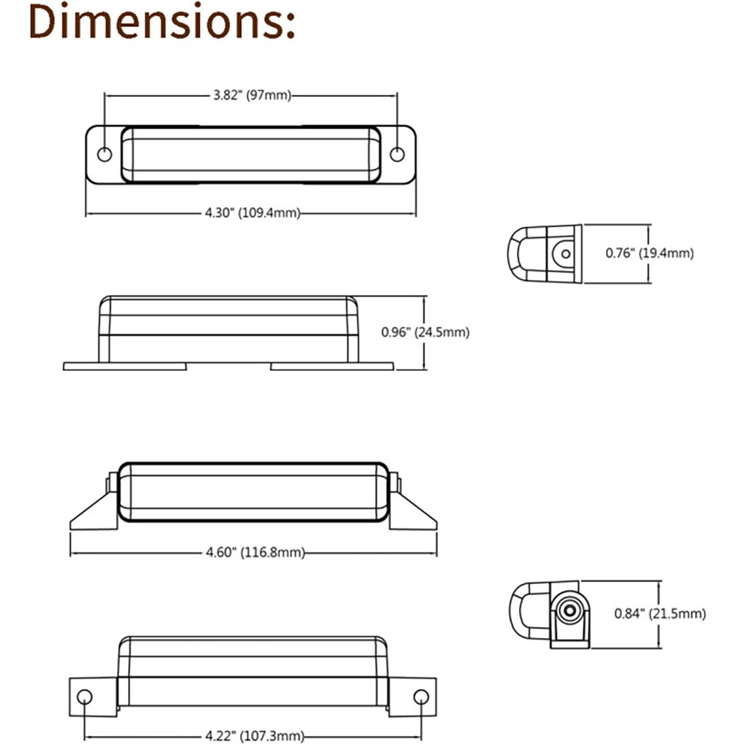 Ledson Advarselslys Grillmontering Orange LED ECE R65 R10 SAE