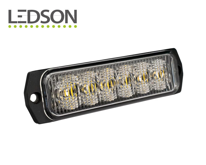 Ledson Warnblitzlicht Orange 6 LEDs ECE R65 EMC R10 SAE J595 IP67 9-33V 113x29x10mm 3m Kabel