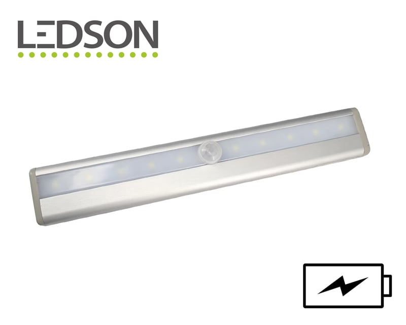 Illuminazione Interna Sensore di Movimento Luce Bianca Calda 4xAAA Batterie 187x30x15mm