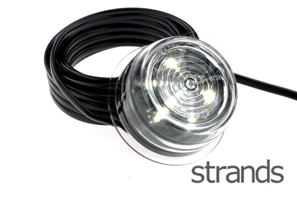 Largeur de Plage Lampe Verre Transparent Lumière Blanche 12V/24V Homologuée Câble 5m