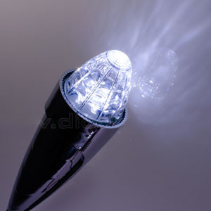 Lampe Torpille 24V Verre Clair LEDs Blanches Avec Vis Et Plaque