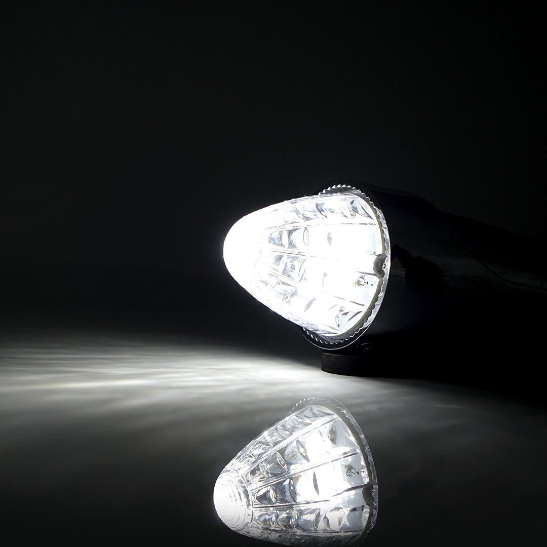 Lampe Torpille 24V Verre Clair LEDs Blanches Avec Vis Et Plaque