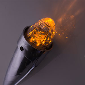 Torpedo Lampe 24V Verre Clair LEDs Jaunes Inclus Vis et Plaque