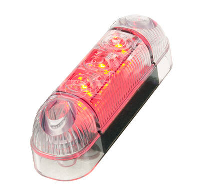 Lampe de Marquage Transparente 3 LED Verre Clair 12-24 Volt 84x24x25 mm Avec Marquage E