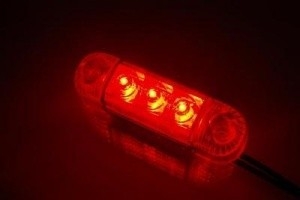 Lampe de Marquage Transparente 3 LED Verre Clair 12-24 Volt 84x24x25 mm Avec Marquage E