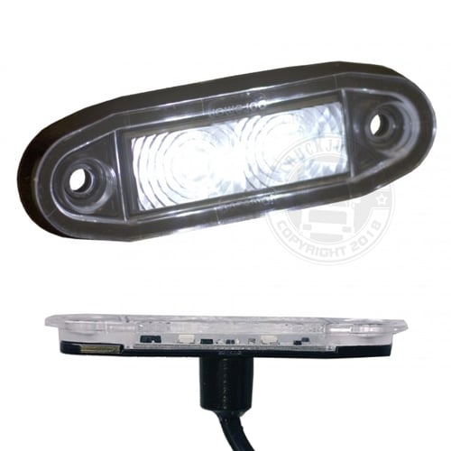Boreman LED Feu de Gabarit Blanc Multivolt 12V/24V Étanche 22x76x9mm 3m Câble E4 24730