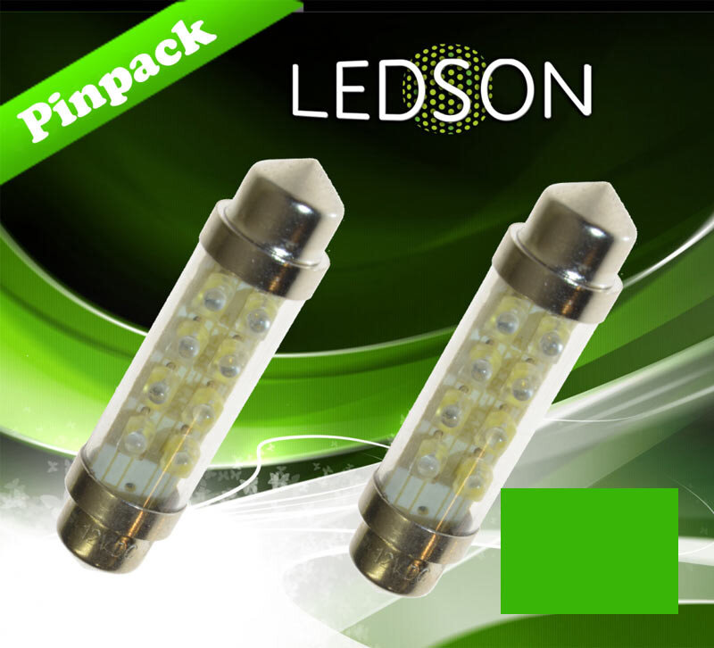 Ledson Lampadina Siluro 8 LEDs 42mm 24V Verde