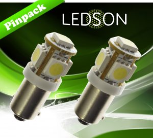 Ledson Lampe LED 24V Pour Camions Avec 5 Diodes SMD Haute Puissance Blanche