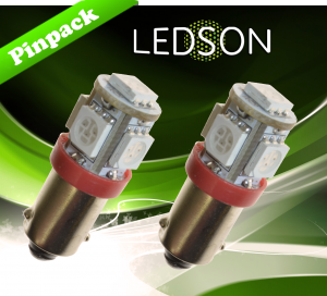 Lampe LED 24V pour camions avec 5 diodes SMD haute puissance rouge par paire