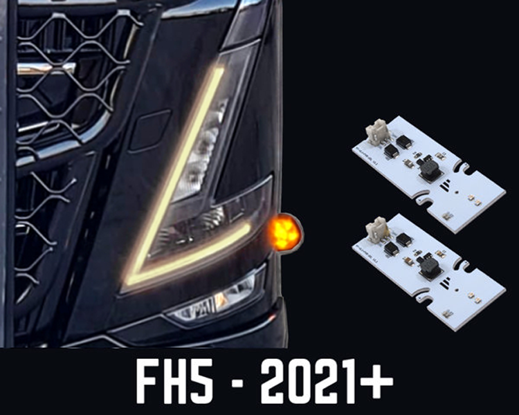 Ensemble de cartes de circuit imprimé à LED blanc chaud pour Volvo FH5 FM5 FH Aero à partir de 2021