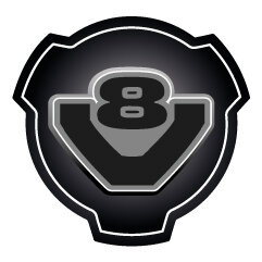 Autocollant Emblème Scania 13 V8 Noir