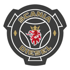 Autocollant Emblème Scania Diesel Gris 37