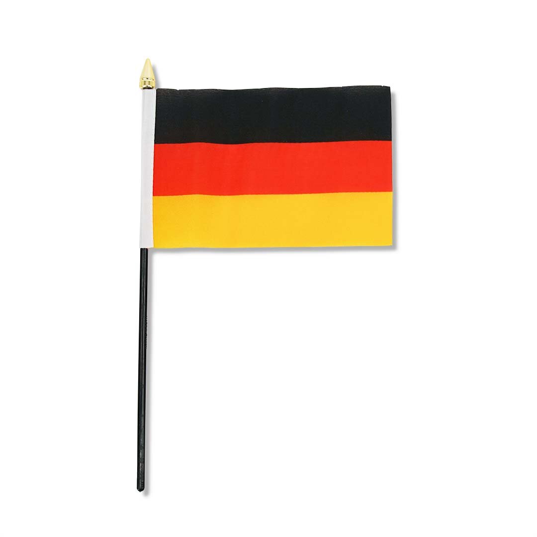 Drapeau 10x15cm Support en Plastique Noir Tête de Mât Dorée
