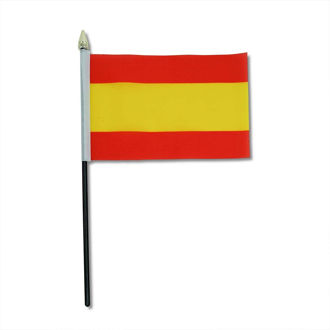 Drapeau 10x15cm Support en Plastique Noir Tête de Mât Dorée