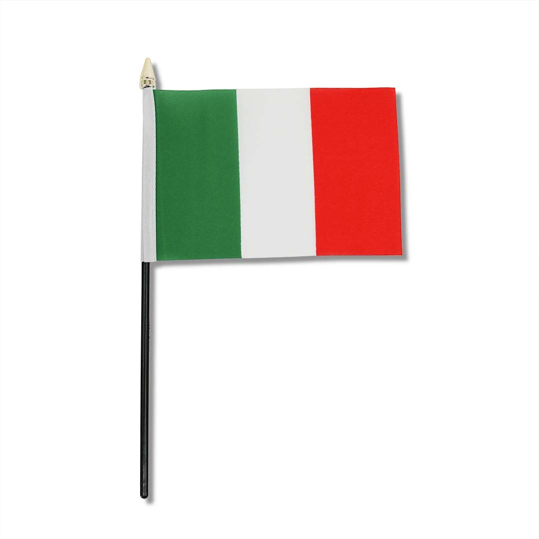 Drapeau FLAG-IT 10x15 CM Support en plastique noir Tête de mât dorée