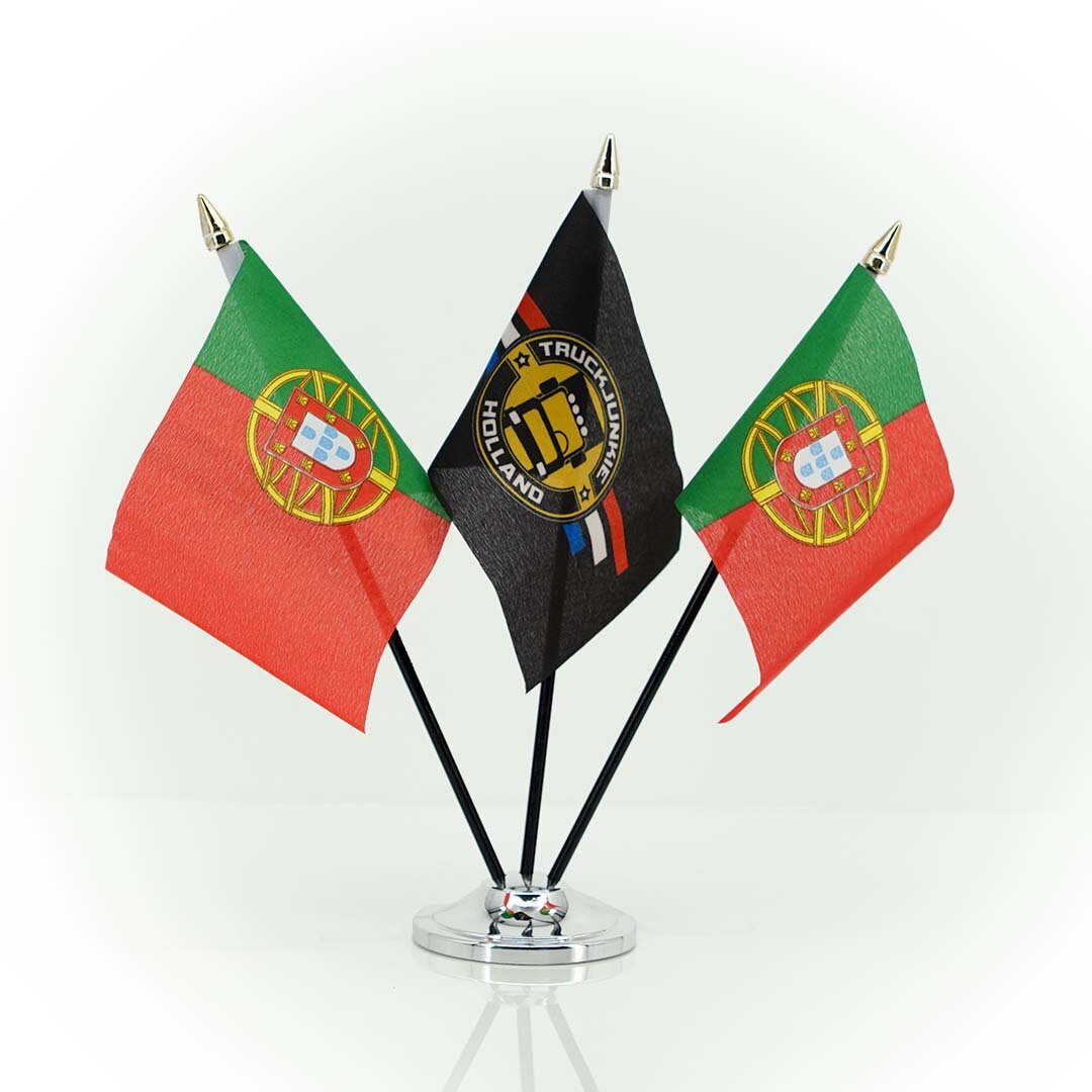 FLAG-PT Flag 10x15cm Sort Plast Stand Guld Farvet Mastetop