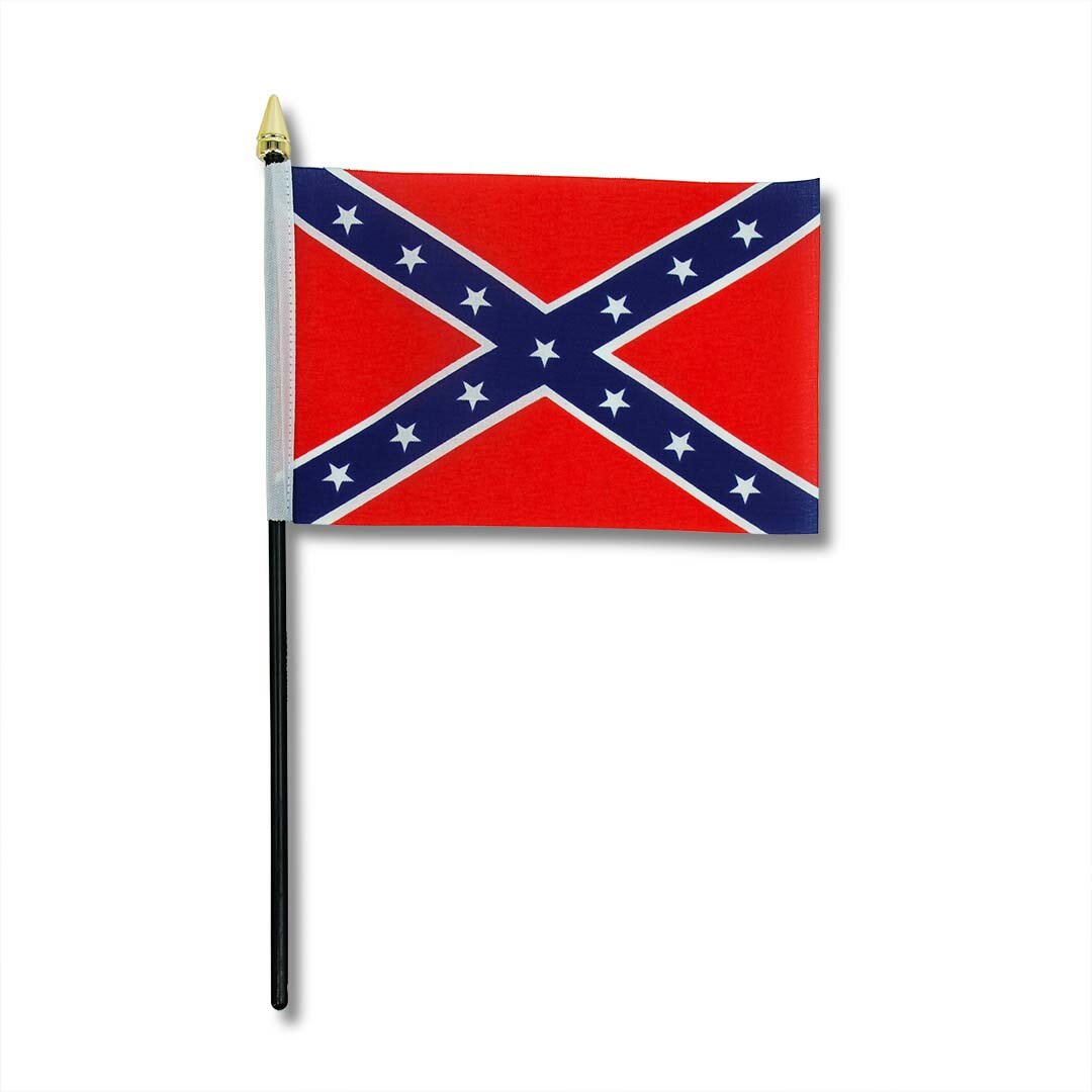 Drapeau FLAG-REB 10x15cm Noir Support en Plastique Tête de Mât Dorée