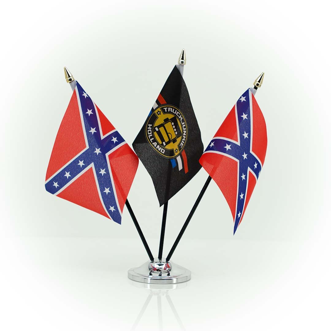 Bandiera FLAG-REB 10x15cm Nero Supporto in Plastica Punta dell'Asta Dorata