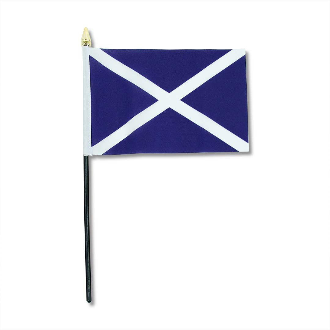 Drapeau FLAG-SCO 10x15cm Support en plastique noir Tête de mât dorée