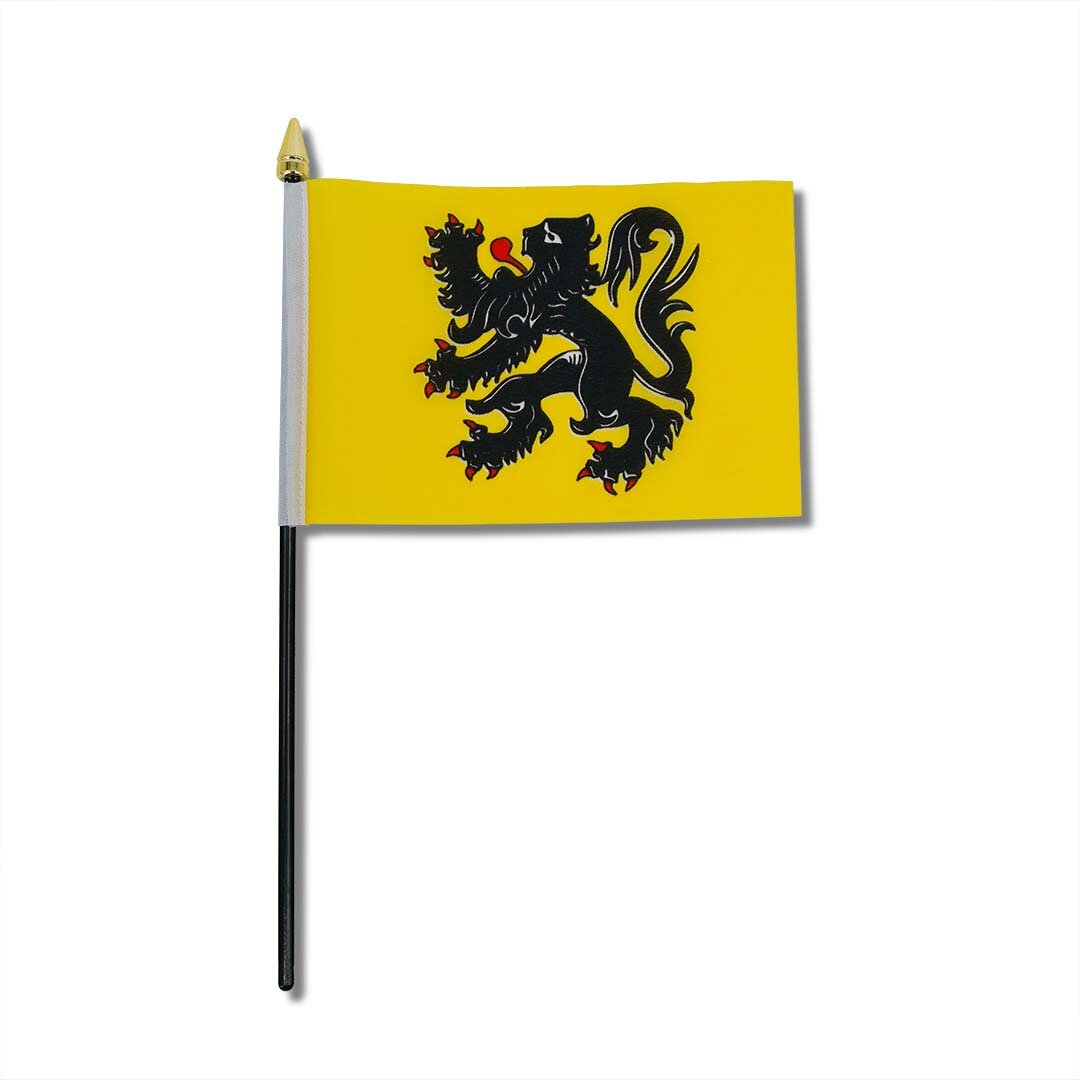 Drapeau-VLA Drapeau 10x15cm Support en Plastique Noir Tête de Mât Dorée