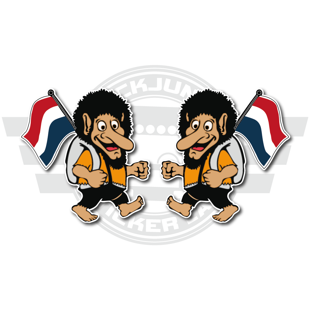 Dutch Trolls Sticker Vrachtwagen Buitenmontage 12x11.5cm