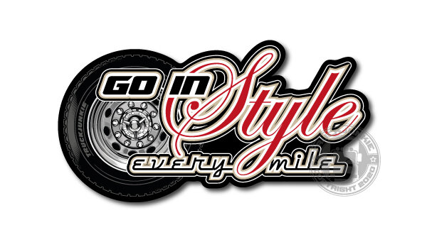 Autocollant Go In Style Every Mile 6.7x13cm