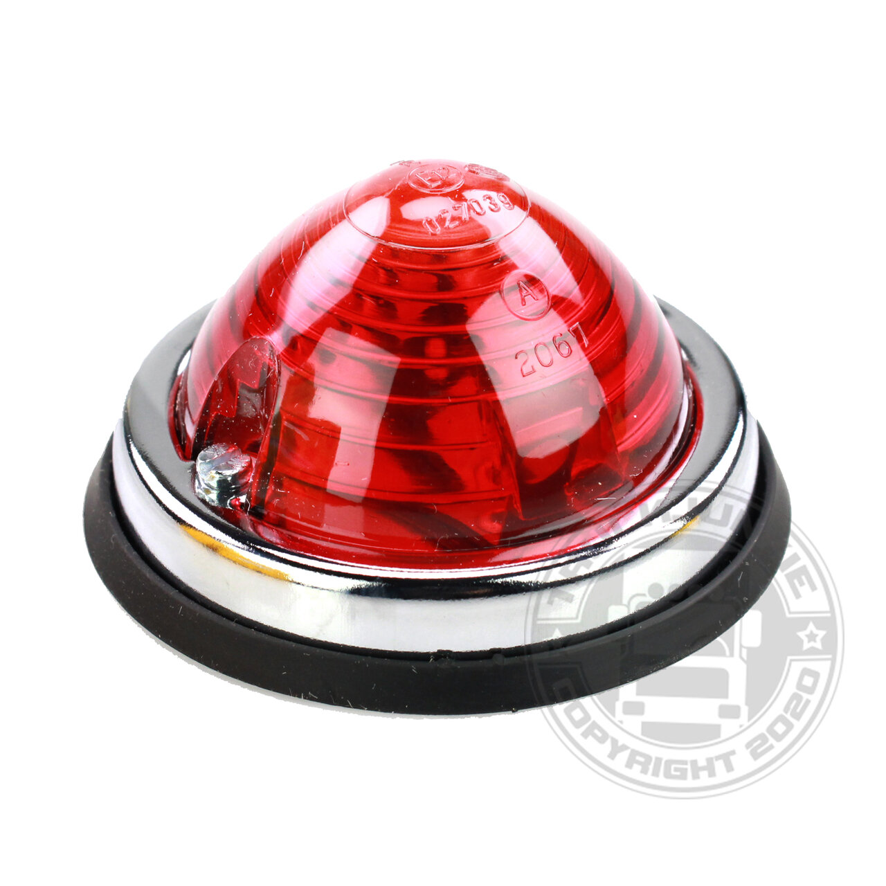 Hella Lampenglas Rot Festoon 36mm Stahlgrundplatte Kunststoffunterlage Chromring