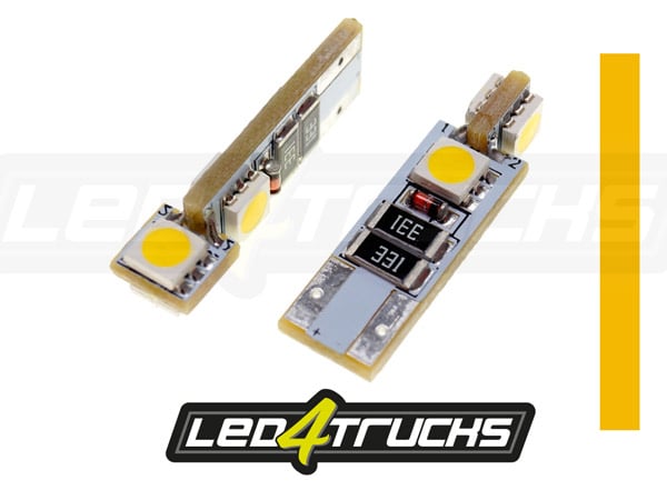 Diodes SMD Extra Puissantes 4x3-Chip Douille W3W W5W 31mm 9mm 24-33V 1.2W