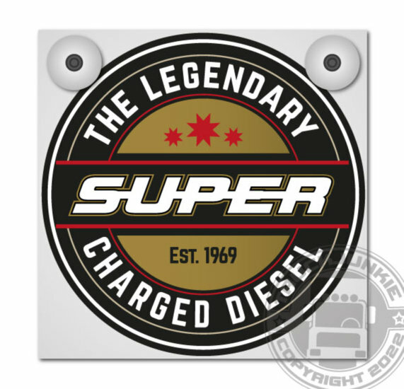LE LÉGENDAIRE Ensemble de Plaques Avant Diesel Super Chargé 18x18cm Avec Ventouses