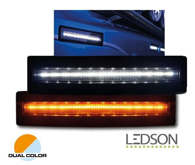 Feux de position de pare-soleil LED Ledson à double couleur commutables pour modèles Scania R/P/G/T